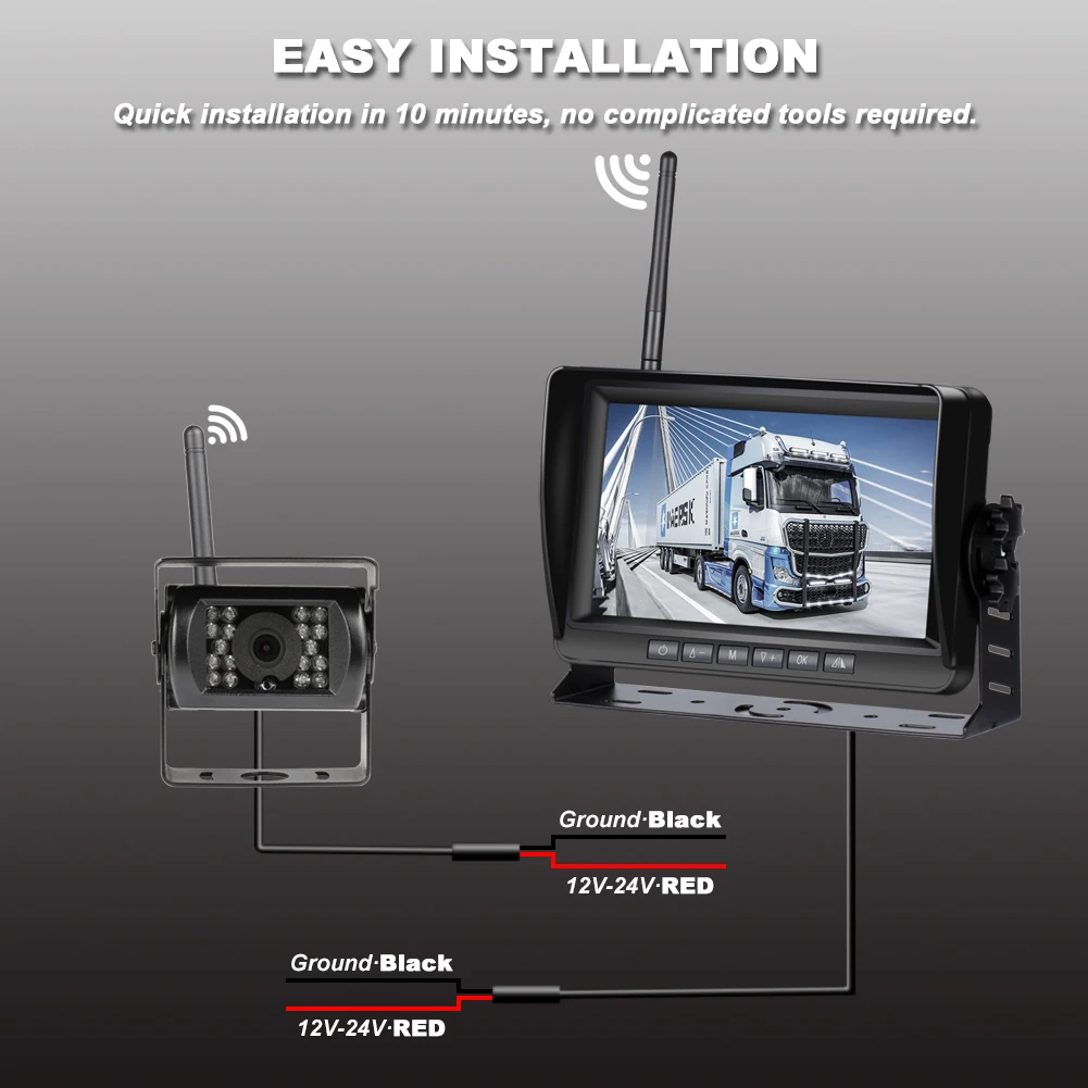 7-inčni bežični auto monitor je ekran za vožnju unazad Vozila monitori stražnja kamera zaslon za auto monitor za auto Kamion RV Slika 4