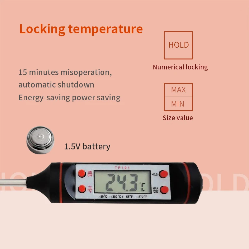 Kuhinja ulje Termometar Igličasti Termometre za Trenutak Čitanja Mjerač Temperature Mesa Tester sa Sondom za Roštilj Roštilj i Kuhinja Slika 4
