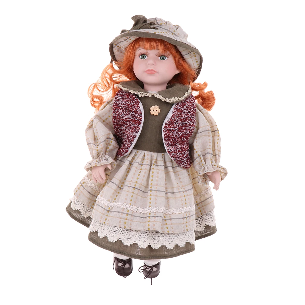 40 cm Porculan Lutka Victorian Dama u Haljini Haljina Ljudi Figurica Starinski Kuća Lutaka Minijaturni Slika 0