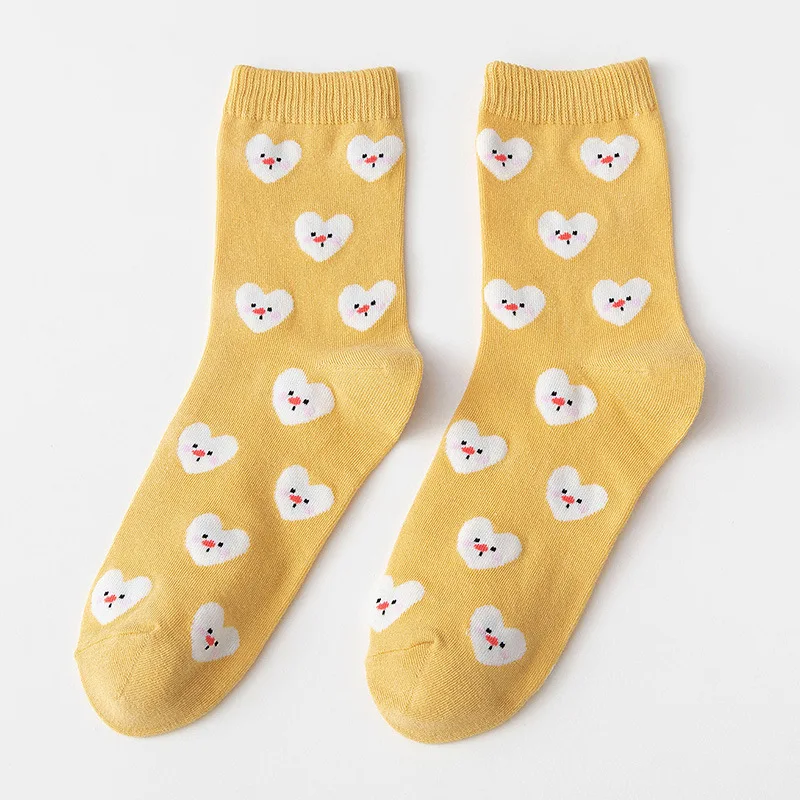 Čarape Ženske Jesenskih i zimskih Nove Slatka Čarape s Uzorkom Crtani Medvjeda, ženske Čarape Srednje Dužine u Japanskom Stilu, Pamučne Čarape sa dugim Rukavima u Koledž stilu Slika 5