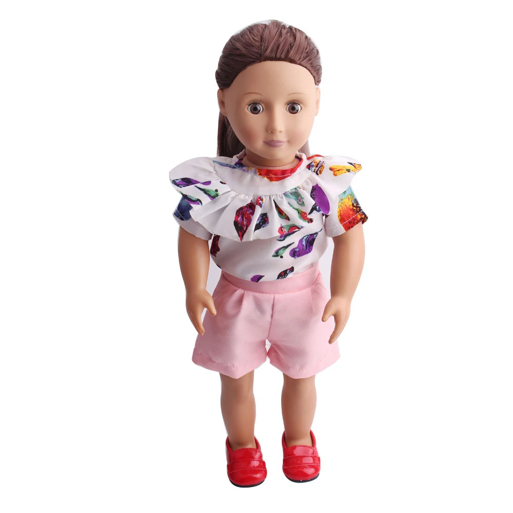 Lutkarska odjeća odgovara za djevojke rastom od 45 cm, pribor za lutke, moderan haljinu s po cijeloj površini Slika 0