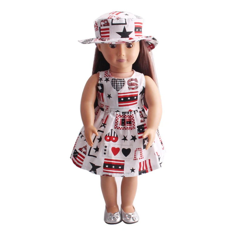 Lutkarska odjeća odgovara za djevojke rastom od 45 cm, pribor za lutke, moderan haljinu s po cijeloj površini Slika 1
