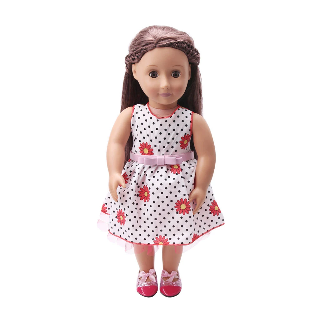 Lutkarska odjeća odgovara za djevojke rastom od 45 cm, pribor za lutke, moderan haljinu s po cijeloj površini Slika 4