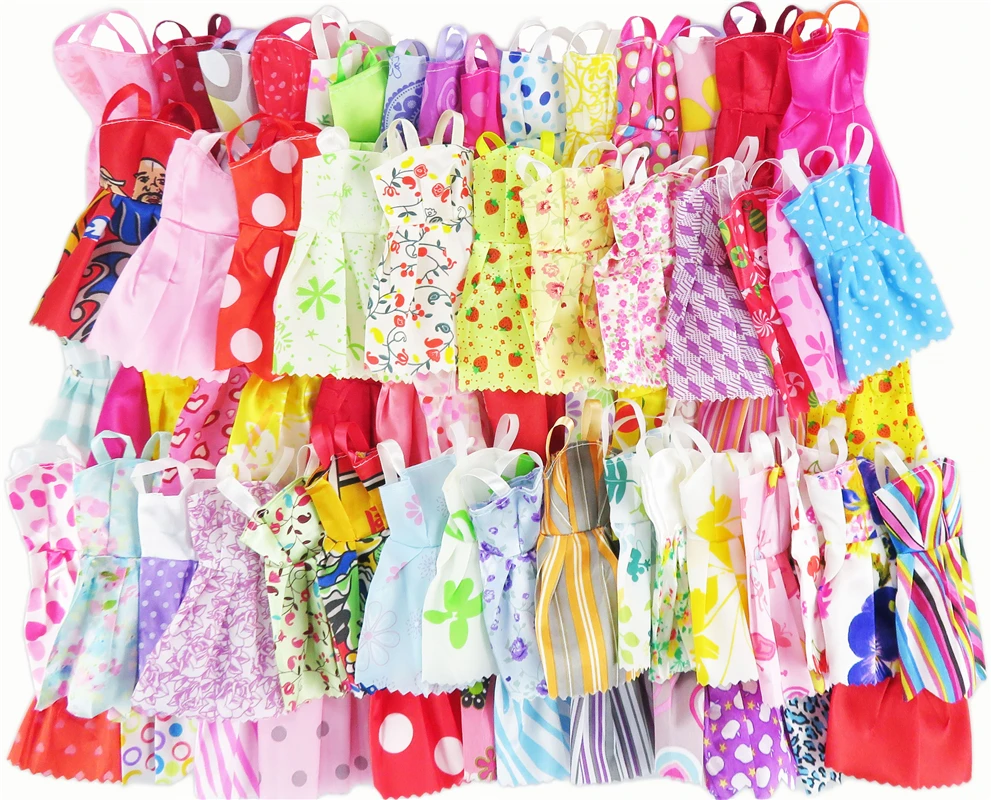 Mješovite Sorte, 10 kom., Moderan Mini-haljina je Ručni Rad, Lutkarska Odjeća, Kratka Suknja + 10 Cipele, Dječje Darove, Igračke za Barbie Lutke Pribor Slika 4