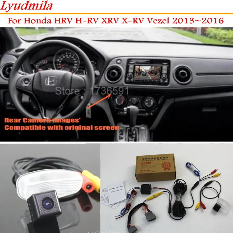 Ludmila je Sigurnosna kamera retrovizor Za hondu HRV H-RV XRV X-RV Vezel 2013 ~ 2016 - Setove kamere unazad, RCA i Originalni ekran Slika 2