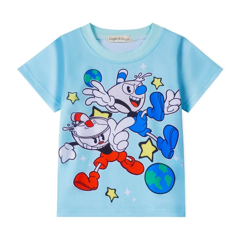 Majica sa po cijeloj površini anime, Dječje majica Cuphead Mugman, Ulica Zabavna odjeća, dječje majice Za dječake, Majice Muške t-Shirt Slika 3