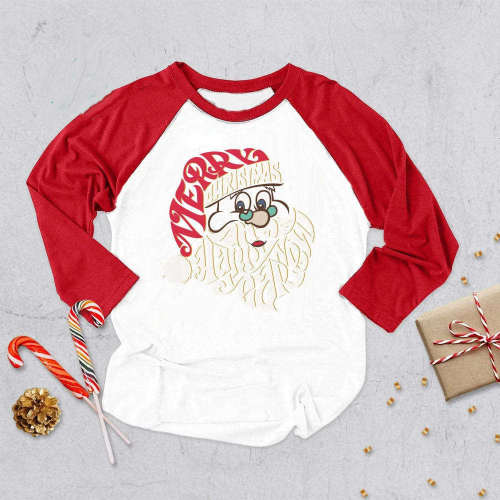 Majica sa po cijeloj površini Djeda Mraza, Dječji Božićni Реглан, Odjeća Za Božićni domjenak, Funky Košulja s Dugim Rukavima Za Dječake i Djevojčice, Unisex, Svečana Odjeća Slika 5