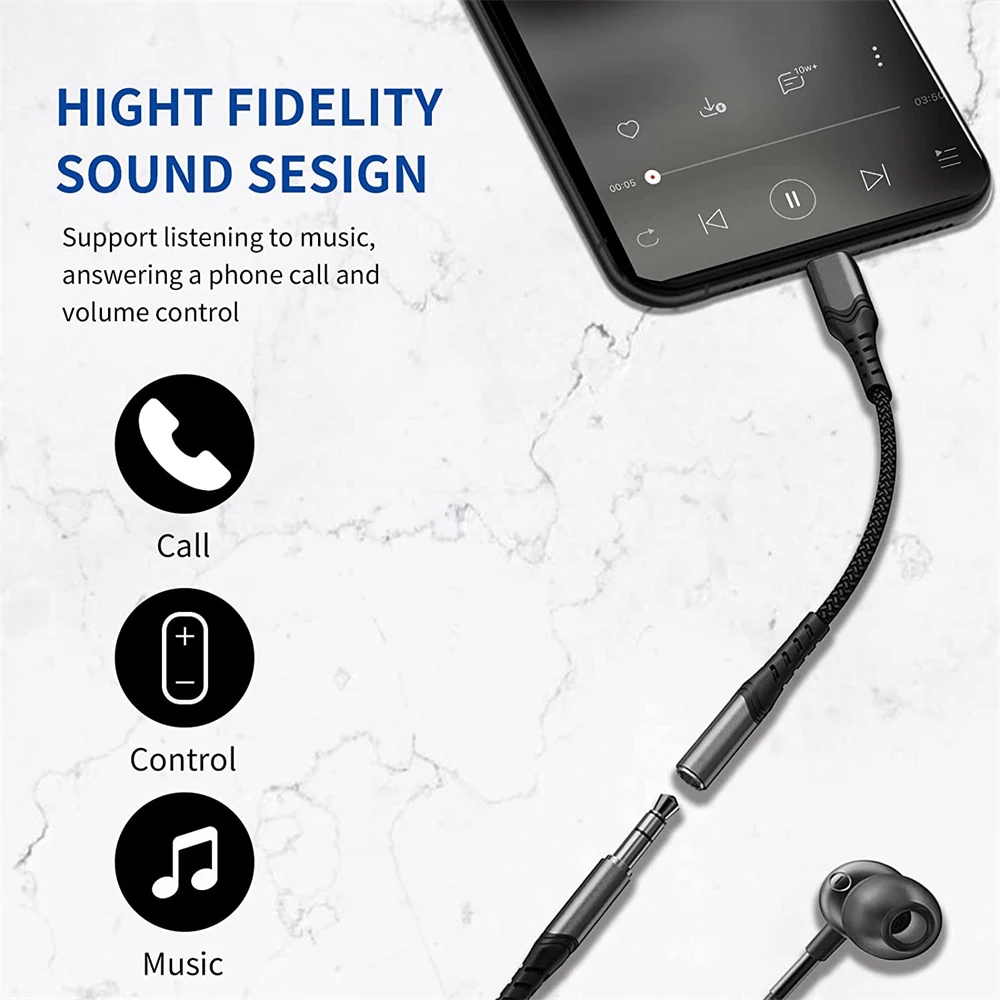 MeloAudio Type C do 3,5 mm Priključak Za Slušalice, AUX i USB C Adapter Kabel Za Slušalice od 3,5 Jack Audio kabel Za Huawei Xiaomi Oneplus Galaxy Slika 2