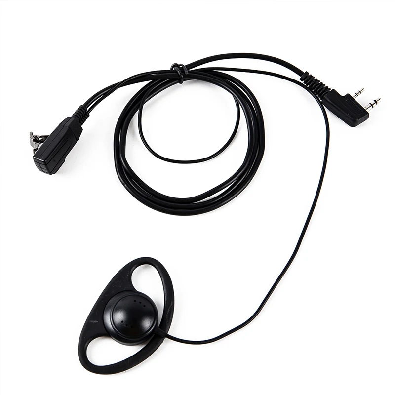 D-Oblika Meko Uho Kuka za Slušalice 2 Pin PRITISNI za razgovor s Mikrofonom Slušalice za UV-5R 888S 777S 666S BF Prijenosni prijenosni radio BaoFeng Pribor Slika 0