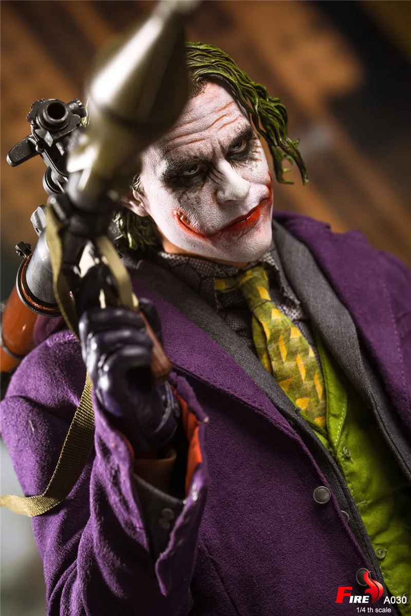 VATRA A030 1/4 Ljubičasta Kaput Klaun Heath Ledger Joker Figurica Model 18 inča Kompletan Set Figurica Vojnika Igračke Lutke Navijači Pokloni Slika 4