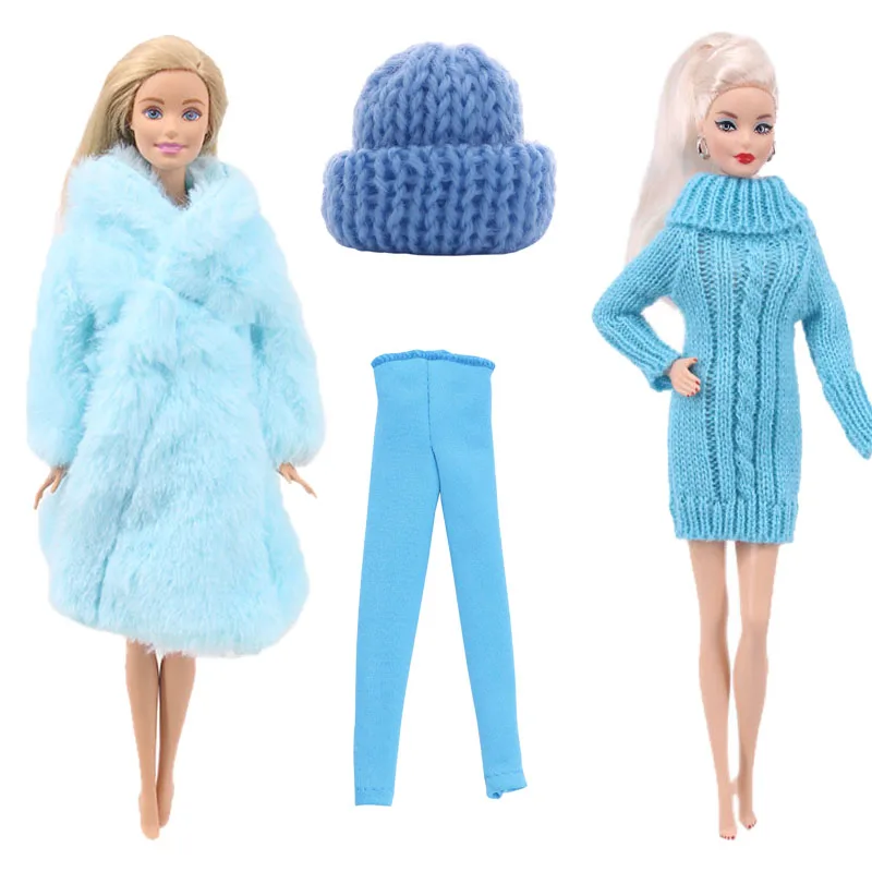 4 Pribor za Barbie = 1 kaput + 1 džemper + 1 mornarska kapa + 1 tajice, za lutke Barbie 11 inča 26-28 cm, odijevanje, Barbie iste boje Slika 2