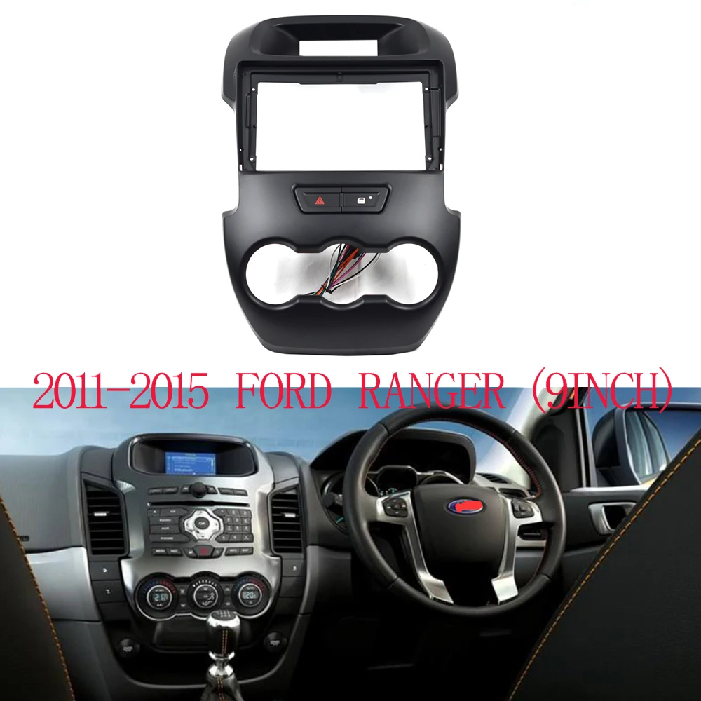2 din Auto Radio Ploču okvir Za Ford Ranger 2011-Android Radio Player 9 inča DVD GPS Navi Ploča Crtica Kit Slika 3
