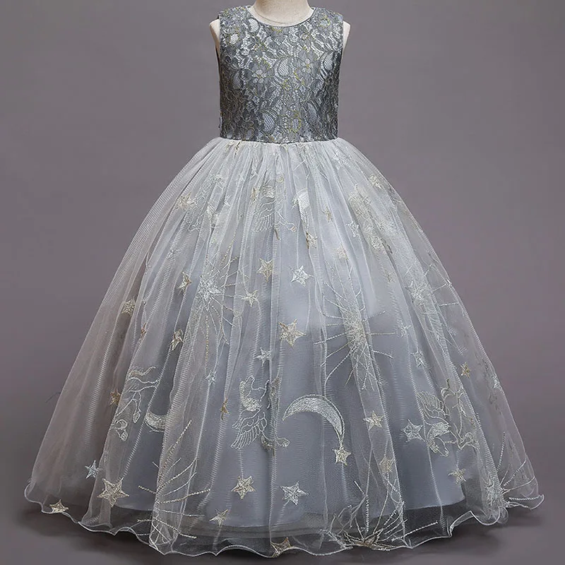 Dječja Dugu vjenčanicu princeze od paperjast mrežaste tkanine u Europi i SAD-u, dječje odjeće, kostimi su sa po cijeloj površini za djevojčice Slika 5
