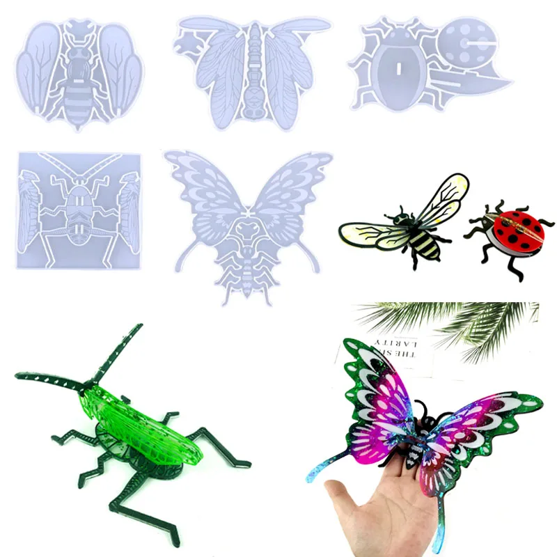 Kreativna Skupština Leptir je Ukras Smole Kalup Zabavne DIY Insekt Lijevanje 3D Crystal Эпоксидное Lijevanje Ukras Kalup od Deco Dom Slika 3
