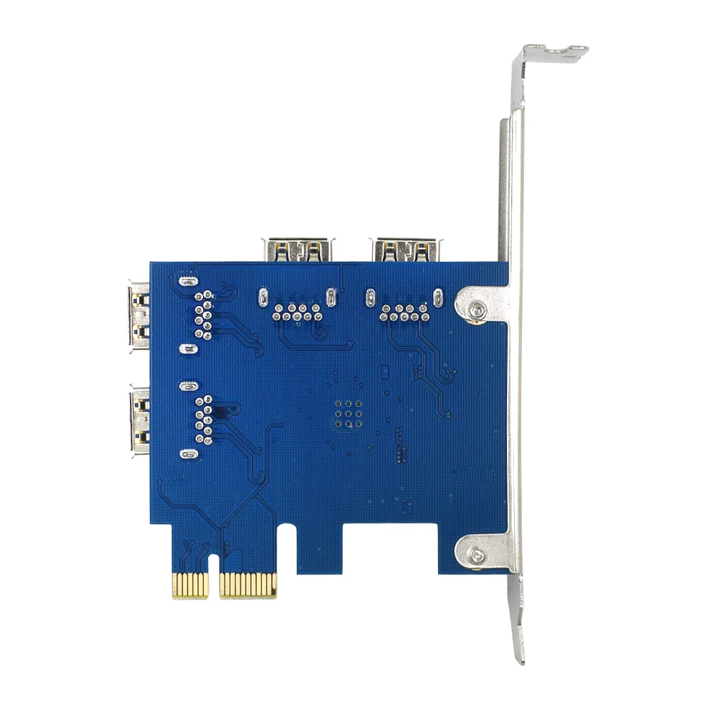 TISHRIC PCI-E od 1 do 4 Адаптерная Kartica PCI Express Riser Card od 1x do 16x od 1 do 4 USB 3.0 Utor Množitelj Hub Za Майнинга BTC Miner Slika 3