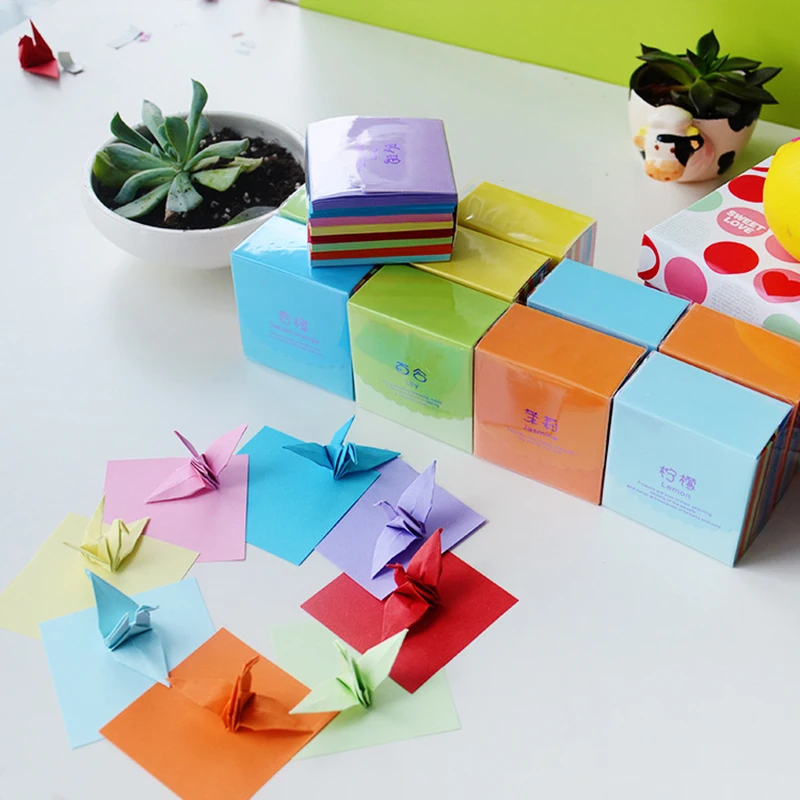 400 Listova Papira Origami Obostrane Kolor Papir Sklopivi Dječji Origami 8 Svijetle Boje DIY Odrasli Početnici Trening Škola Zanat Slika 1