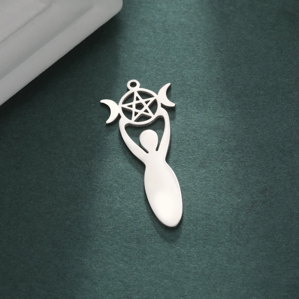 Moj Oblik 5 kom. Božica Star Mesec Privjesak Maskote Amulet-Amajlija Od Nehrđajućeg Čelika Berba Vjerski Nakit Ogrlica Pribor Slika 2