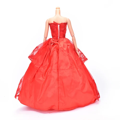 1pc Elegantna Crvena ručni rad svadba Svadba Haljina za Odjeću lutka Princeza Odjeća Odjeća Poklon Za Djevojčice Slika 5
