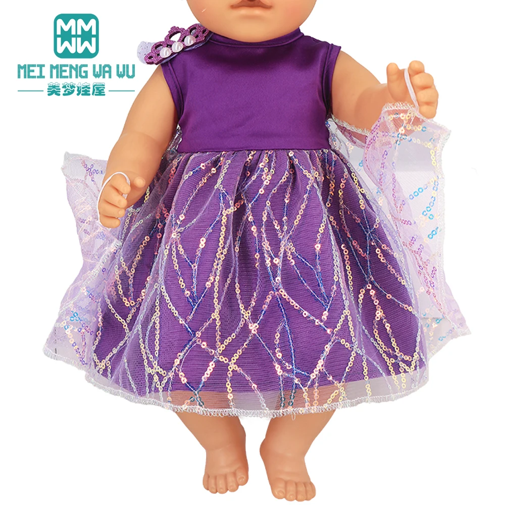 Odjeća za lutke odgovara na 43-45 cm, pribor za novorođenčad lutke, Funky suknja sa šljokicama, poklon za djevojke Slika 3