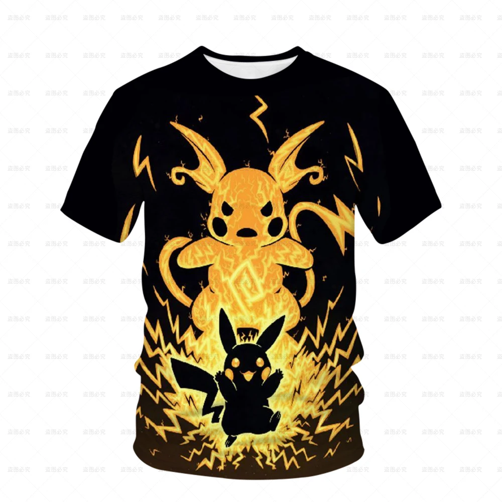 3D t-Shirt s Pokemon, Funky Majica s Likovima iz Crtića, Ulične Casual Majica u stilu hip-hop Kratkih Rukava i 3D Ispis, Dječje t-Shirt, Slatka Zabavna Majica, Majice Slika 1
