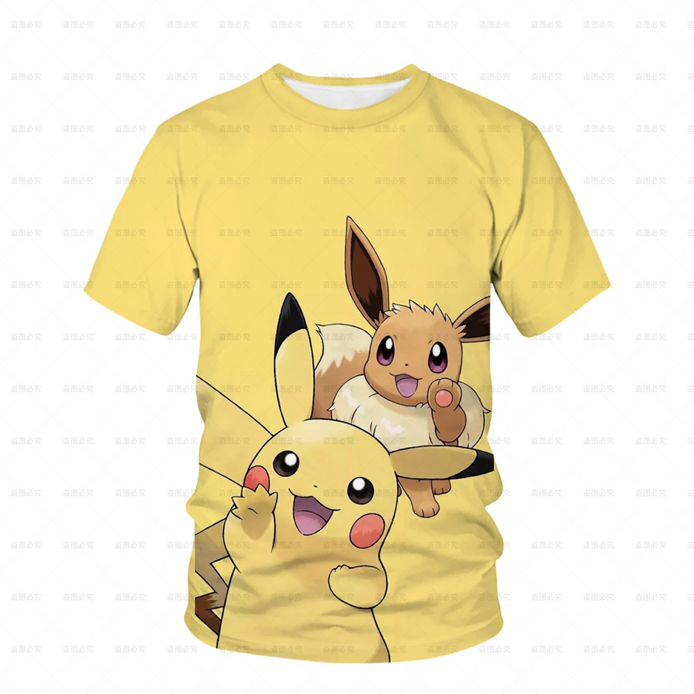 3D t-Shirt s Pokemon, Funky Majica s Likovima iz Crtića, Ulične Casual Majica u stilu hip-hop Kratkih Rukava i 3D Ispis, Dječje t-Shirt, Slatka Zabavna Majica, Majice Slika 4
