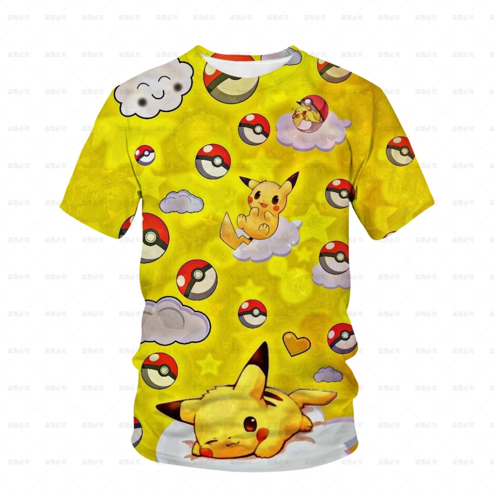 3D t-Shirt s Pokemon, Funky Majica s Likovima iz Crtića, Ulične Casual Majica u stilu hip-hop Kratkih Rukava i 3D Ispis, Dječje t-Shirt, Slatka Zabavna Majica, Majice Slika 5