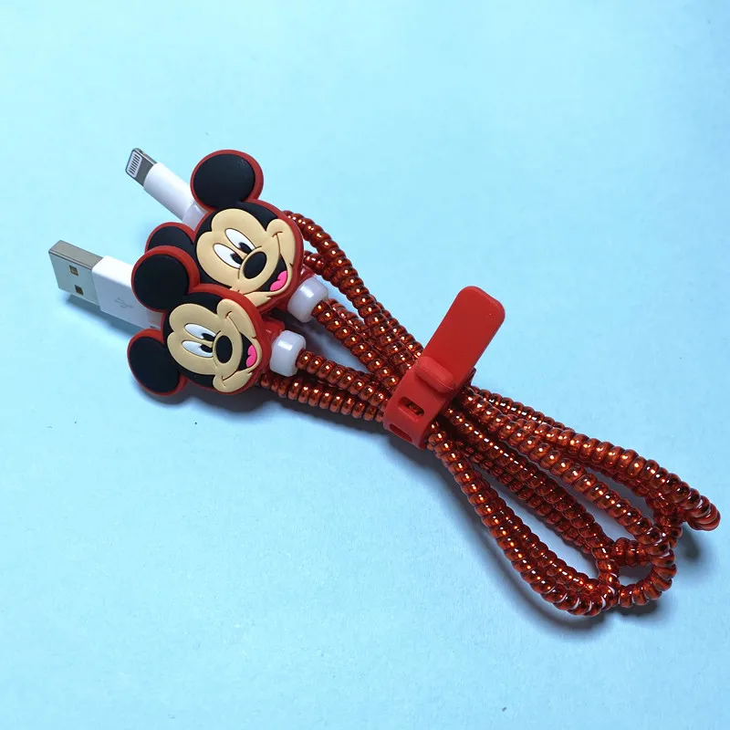 Crtani Disney Set Za Namatanje Kabela USB Punjač Kabel Zaštitnik Za Apple iPhone Za Samsung Xiaomi Huawei Kabel Zaštita Ukras Slika 4