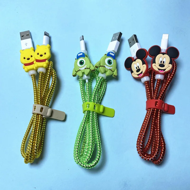 Crtani Disney Set Za Namatanje Kabela USB Punjač Kabel Zaštitnik Za Apple iPhone Za Samsung Xiaomi Huawei Kabel Zaštita Ukras Slika 5