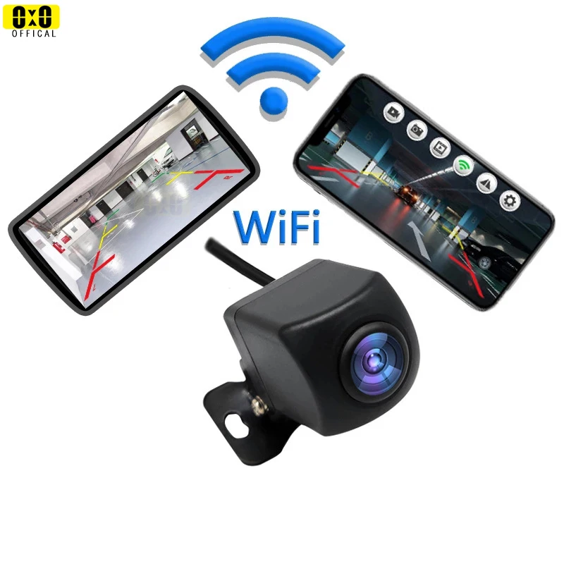 Bežični Auto stražnja Kamera WIFI 170 Stupnjeva WiFi stražnja Kamera HD Night Vision Mini za iPhone i Android 12V Automobila Slika 2