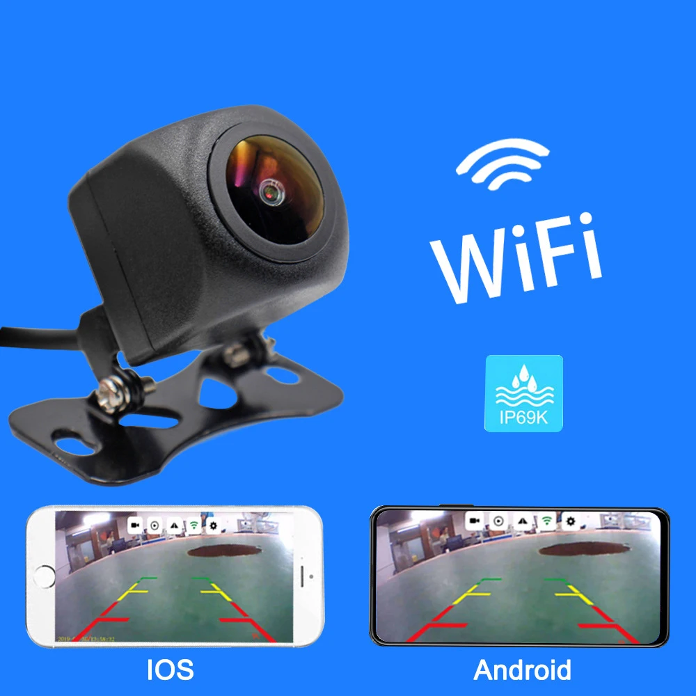 Bežični Auto stražnja Kamera WIFI 170 Stupnjeva WiFi stražnja Kamera HD Night Vision Mini za iPhone i Android 12V Automobila Slika 3
