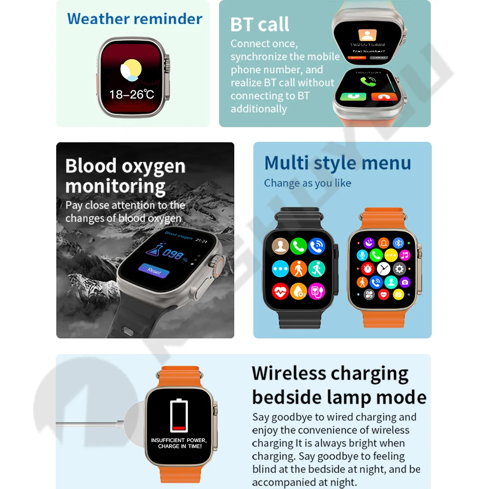 Pametni sat 8 ultra Novih bežičnih зарядок NFC Za muškarce i Žene SmartWatch 8 Odgovor na pozive je 60 + sportskih načina Sat 8 PK IWO13 DT8 Max Slika 3