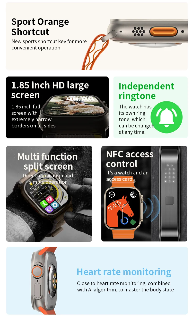 Pametni sat 8 ultra Novih bežičnih зарядок NFC Za muškarce i Žene SmartWatch 8 Odgovor na pozive je 60 + sportskih načina Sat 8 PK IWO13 DT8 Max Slika 4