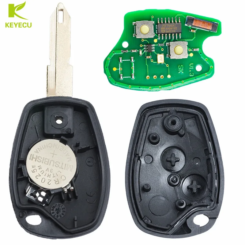 KEYECU 3PCSX Zamjena za Daljinsko auto privjesak za ključeve 2 Gumba 433 Mhz PCF7946 za Renault Kangoo 2 Clio III, Modus Master Slika 0