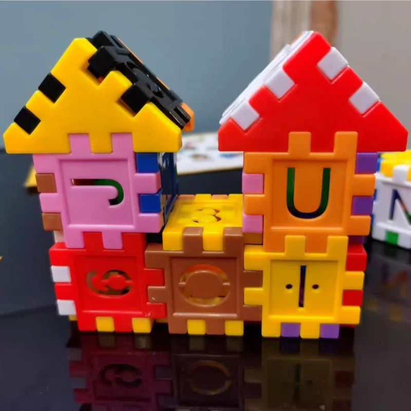 Dječje Plastične Građevinski Blokovi i Cigle Igračka Šarene DIY Broj Zagonetke Model Obrazovanja Blok Slika 1