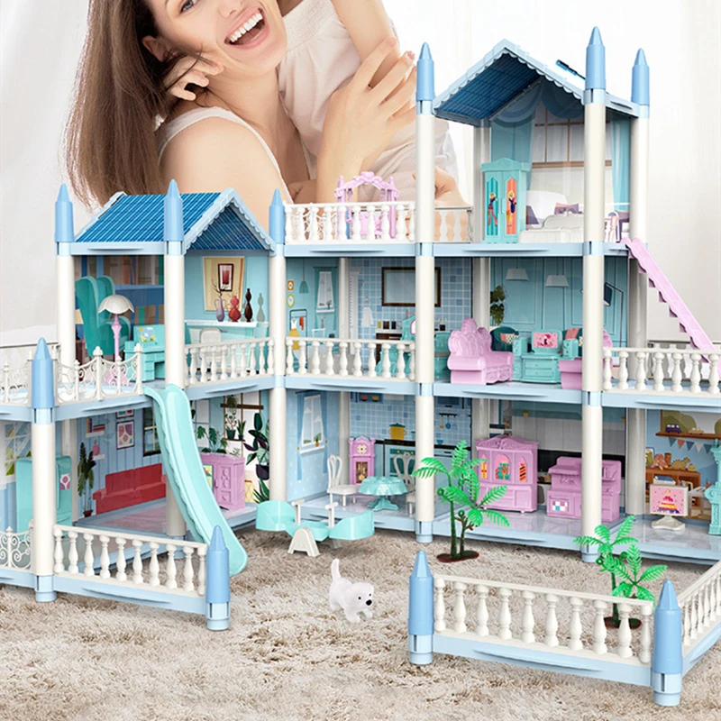 DIY 3D Vikendica Osvjetljenje Vila Model Montessori Sastavljen Puzzle Veliki Veličina Kuća Lutaka Skup Obiteljski Dvorac Vila Dječje Igračke Poklon Slika 1