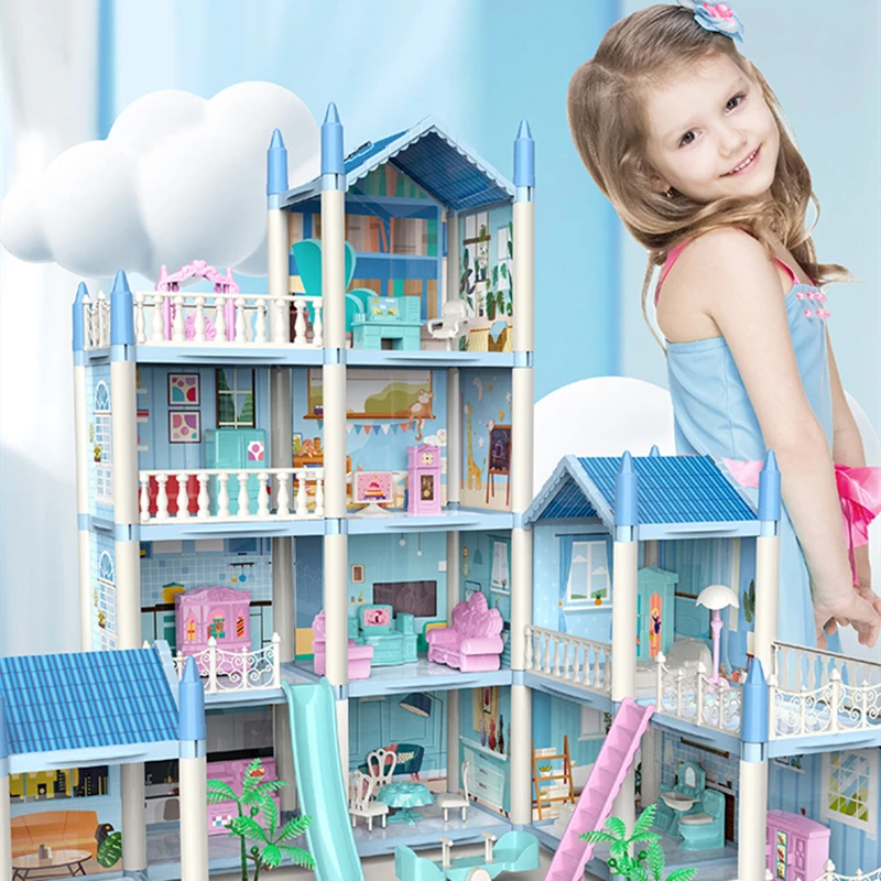 DIY 3D Vikendica Osvjetljenje Vila Model Montessori Sastavljen Puzzle Veliki Veličina Kuća Lutaka Skup Obiteljski Dvorac Vila Dječje Igračke Poklon Slika 3