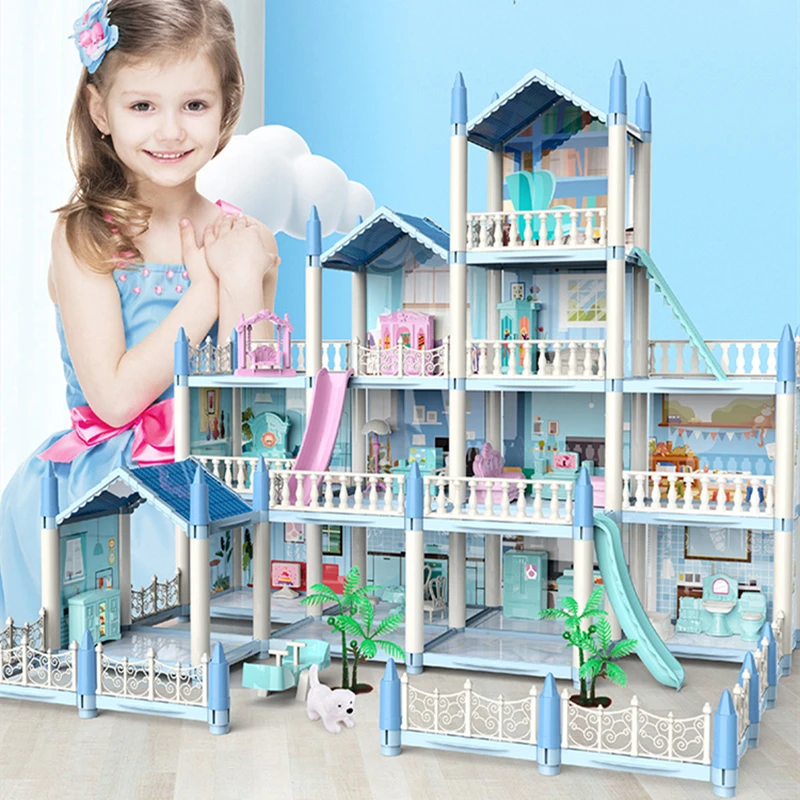 DIY 3D Vikendica Osvjetljenje Vila Model Montessori Sastavljen Puzzle Veliki Veličina Kuća Lutaka Skup Obiteljski Dvorac Vila Dječje Igračke Poklon Slika 4