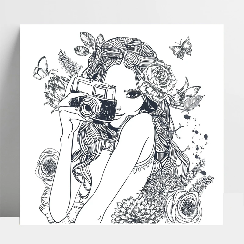 AZSG Sramežljiva djevojka/Cvijet/Leptir Prozirne Marke Za DIY Scrapbooking/Izrada Razglednica/Albuma Dekorativni Silikonski Pečati Slika 1
