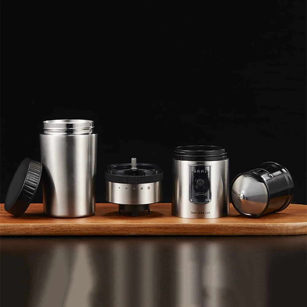 Prijenosni Aparat Za Vozila Bogata Mini-Espresso Stroj je Električni mlin za kavu USB Punjenje Od Nehrđajućeg Čelika Slika 1