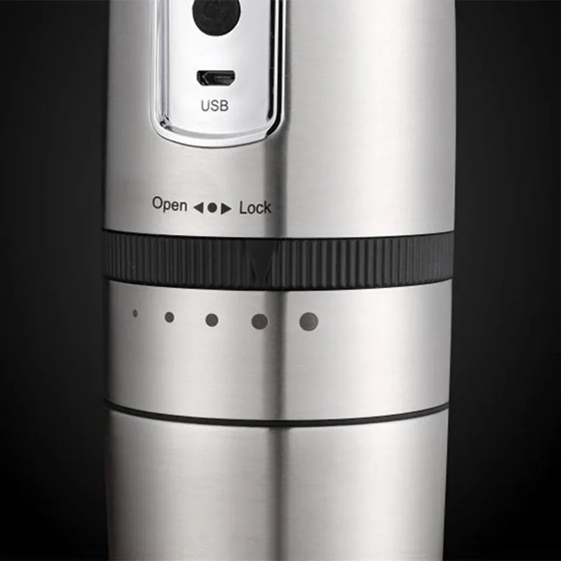 Prijenosni Aparat Za Vozila Bogata Mini-Espresso Stroj je Električni mlin za kavu USB Punjenje Od Nehrđajućeg Čelika Slika 2