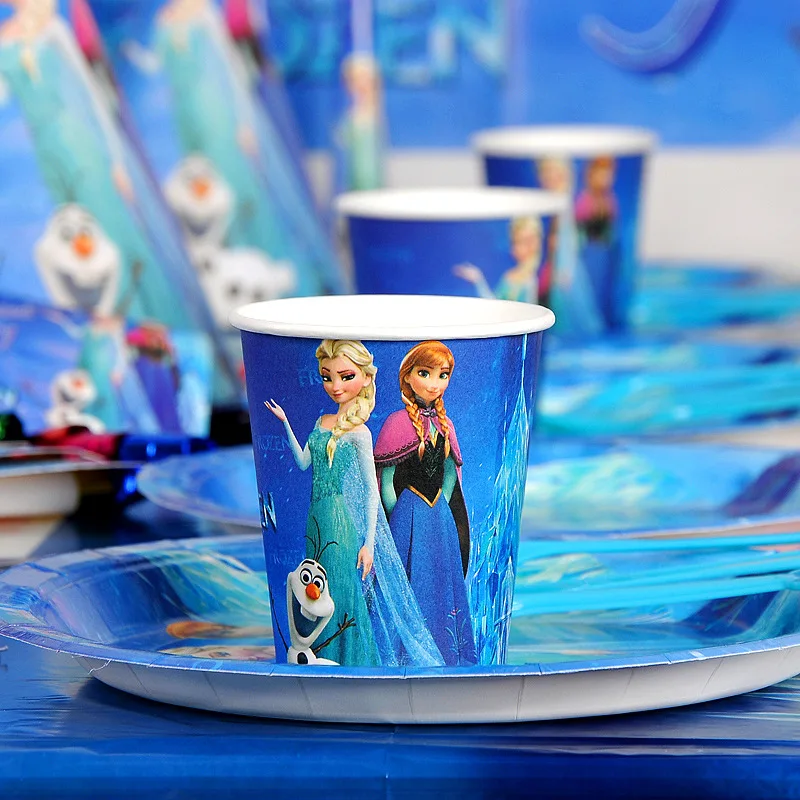 Disney Smrznuto Anna i Elsa Princeza Dizajn je Slobodan Kuhinjske Papirnate Čaše Tanjur Dječji Tuš Rođendan Dekoracija Isporuke Slika 4