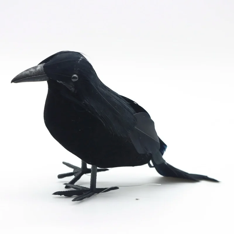 Realno Crni Gavran Rekvizite Strašno Umjetna Crna Olovka Gavran Ptica U Prirodnoj Veličini Halloween Večernje Uređenje Unutarnji Vanjski Slika 5