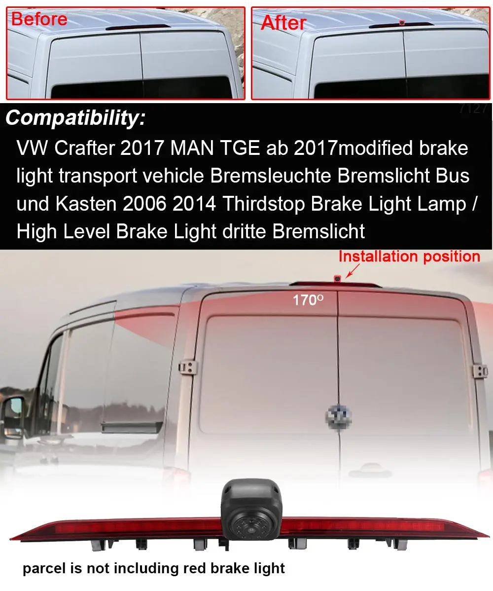 Auto stražnja kamera sigurnosna obrnuti parking za VW Crafter 2017 MAN TGE ab 2017 promjene stop-signal vozila Bremsleu Slika 1
