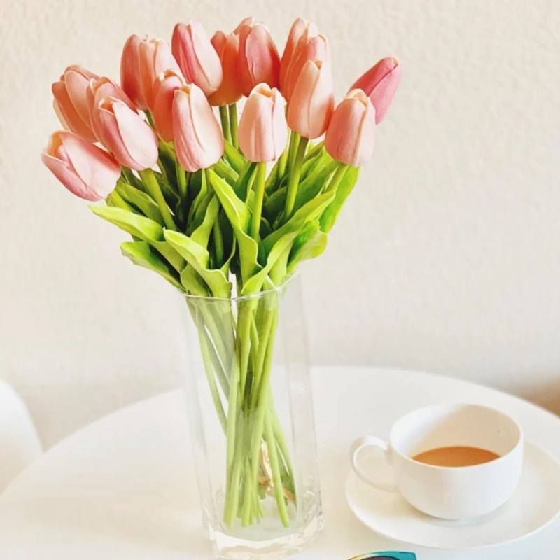 20шт Umjetna pjena Tulipana Lažni Buket Cvijeća za Vjenčanje Ukras DIY Home Umjetna Cvjetnim ukrasima simulacija Tulipan Slika 5