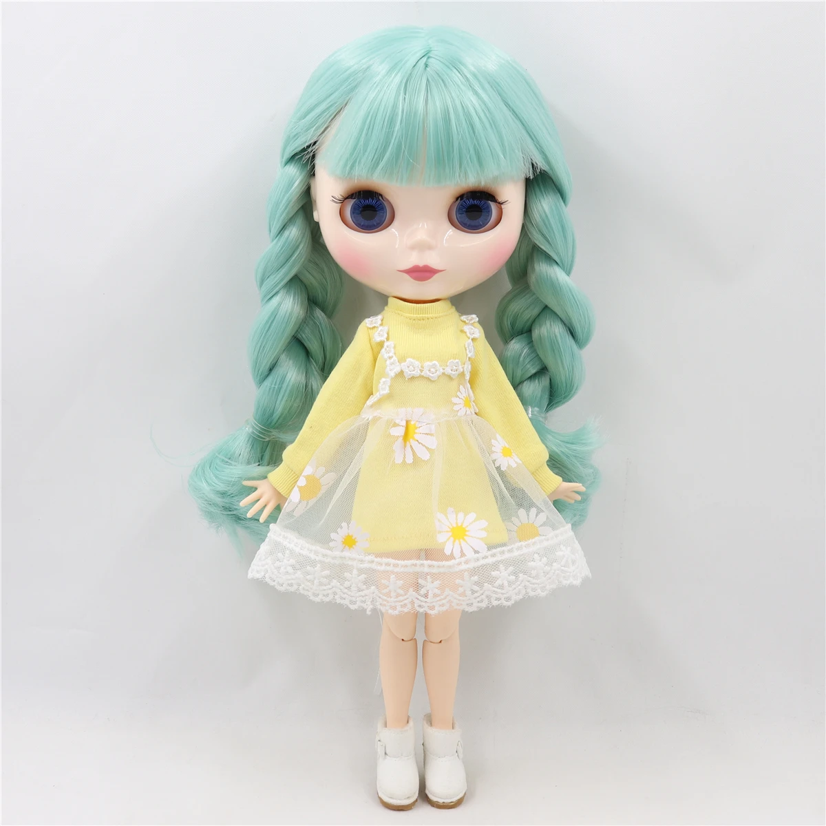 LEDENI lutka DBS Blyth 1/6 bjd bijela koža zajedničko tijelo mints kosa gol lutka 30 cm igračka poklon za djevojke BL4006 anime lutka poklon za djevojčice Slika 0