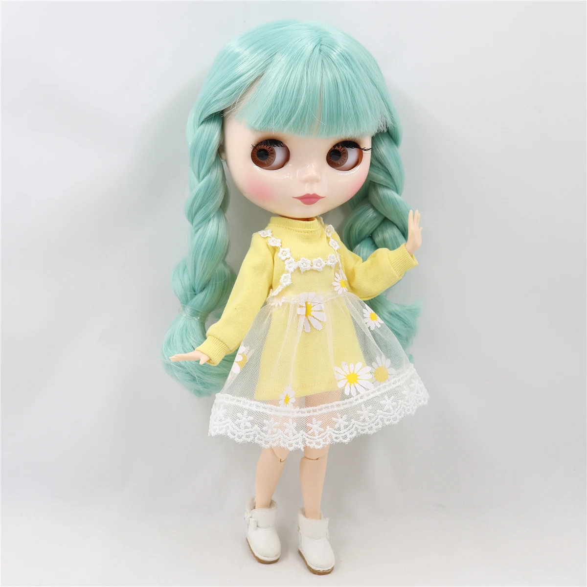 LEDENI lutka DBS Blyth 1/6 bjd bijela koža zajedničko tijelo mints kosa gol lutka 30 cm igračka poklon za djevojke BL4006 anime lutka poklon za djevojčice Slika 1