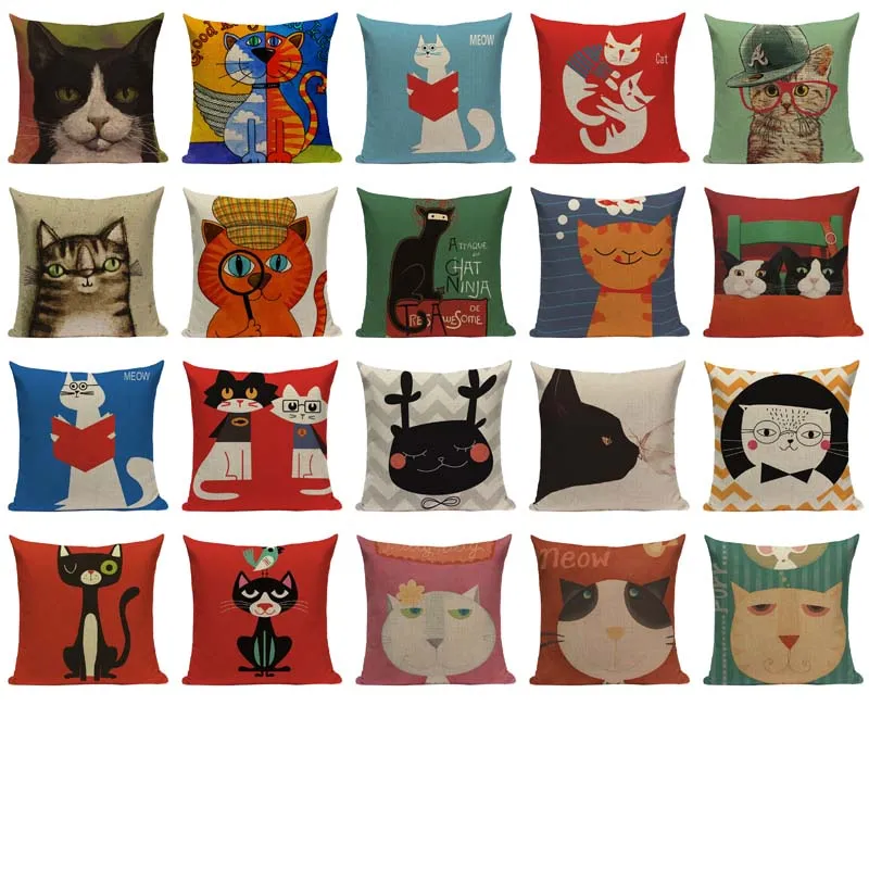 Kućni ljubimci mačke jastuk jastuk ukrasni jastuk Jastuk 45 cm x 45 cm Kvadratni Ukrasni jastuci mačke Kauč Na Red torbica za jastuk Slika 2