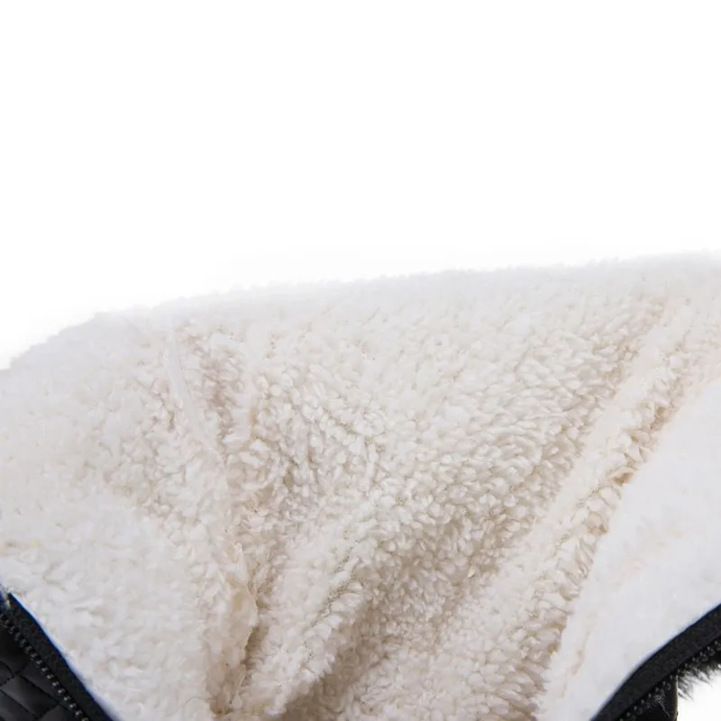 Zimske nove trendy zimske čizme s okruglog izreza od onda vune, pojačava rast, bijeli slani baršun topla ženske čizme na visoku petu Slika 3