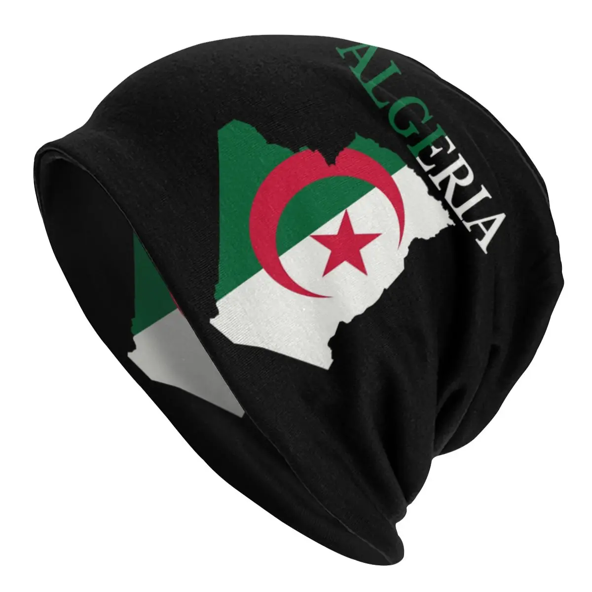 Trendy Zimske Tople Muške I Ženske Pletene Kape Za Odrasle Unisex, Zastava Alžira, Karta, Lubanje, Kape, Kape, Alžirski Kape Sa Srca Slika 1