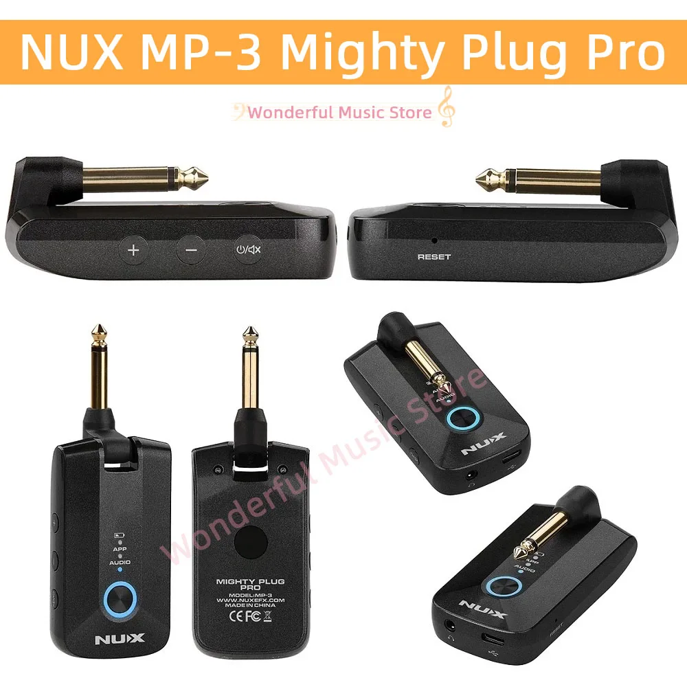 Pojačalo za slušalice NUX MP-3 Mighty Plug Pro za gitaru/bas, Različitih efekata, Simulacija pojačala, IRs Slika 0